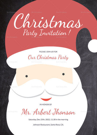 Merry Christmas Party Invitation Template in Adobe Photoshop