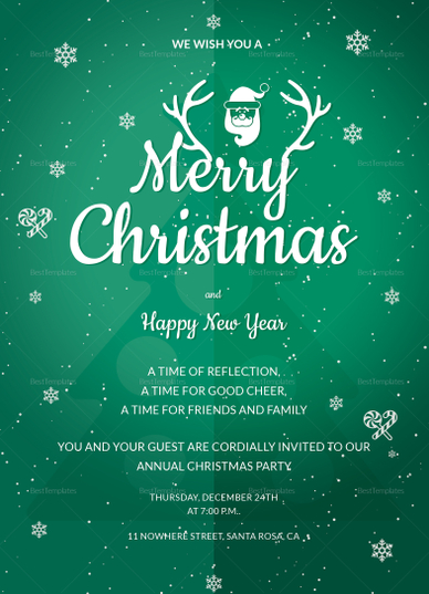 Annual Christmas Party Invitation Template in Adobe Photoshop