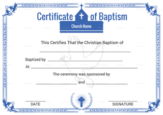 Christian Baptism Certificate Template in Adobe Photoshop, Microsoft Word