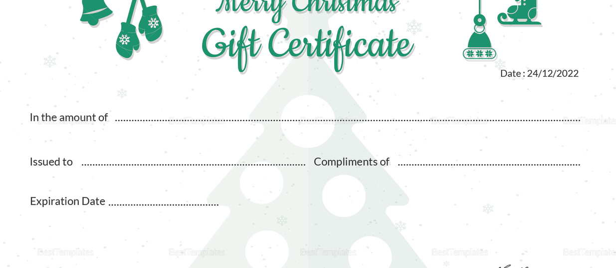 Editable Christmas Gift Certificate Template in Adobe Photoshop