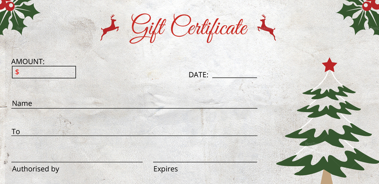 Christmas Tree Gift Certificate Template in Adobe Photoshop