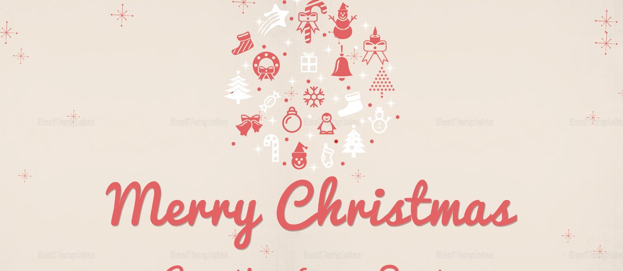 Pink Christmas Greeting Card Template in Adobe Photoshop