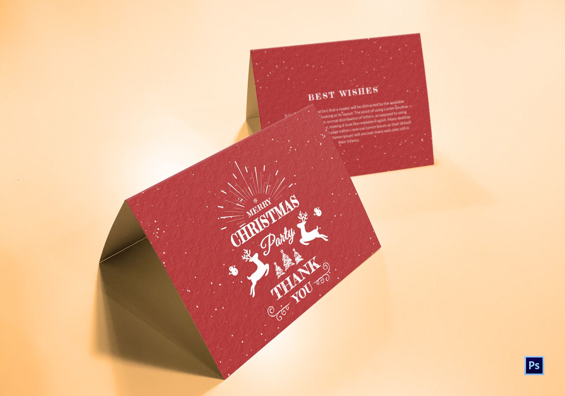 Christmas Holiday Thank You Card Template In Adobe Photoshop