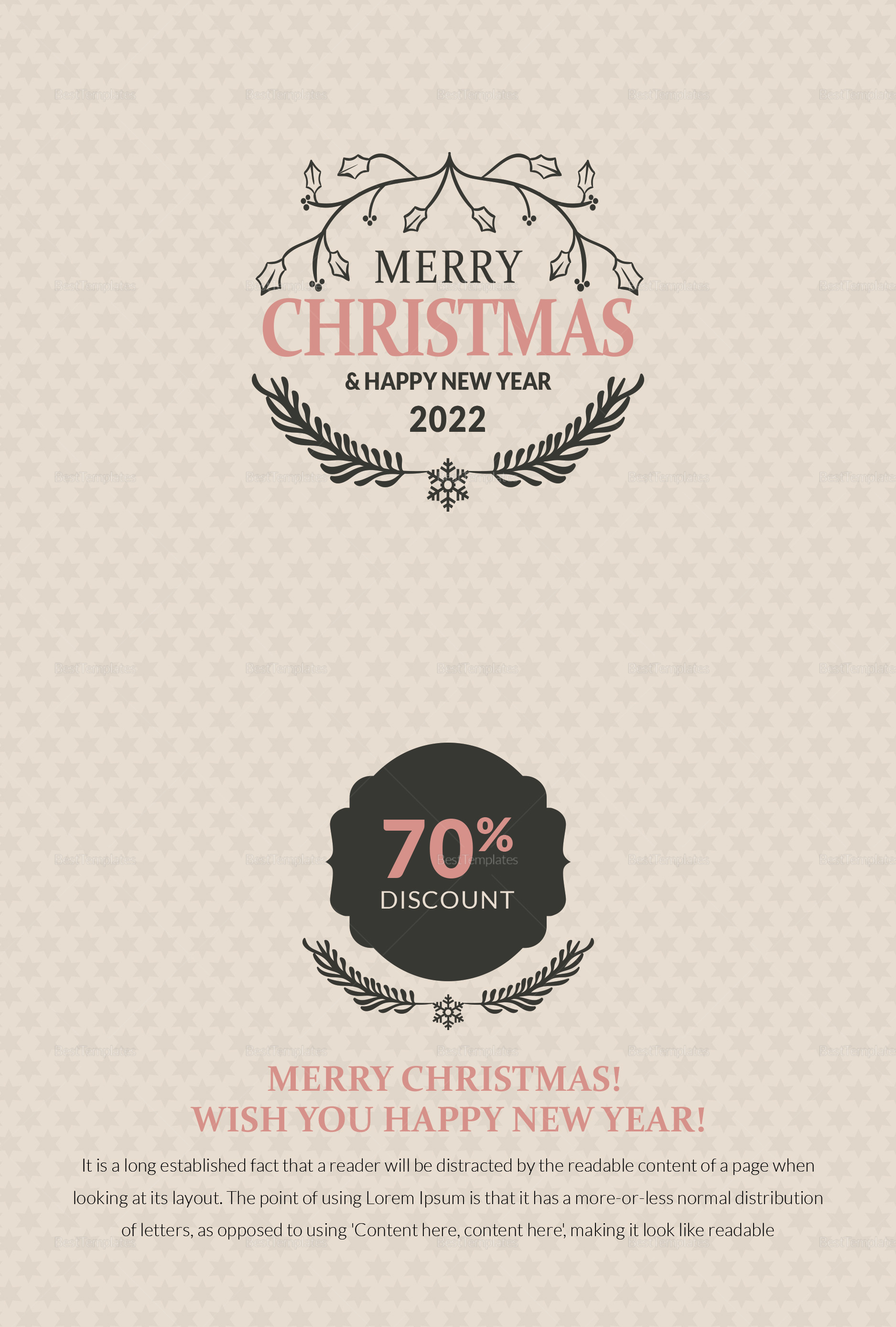 Simple Christmas Thank You Card Template in Adobe