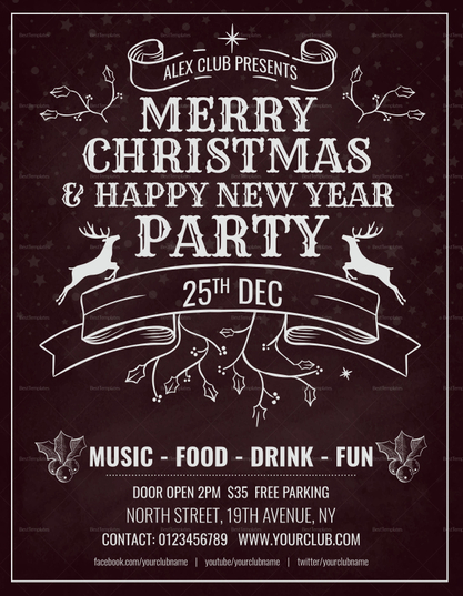 Christmas Party Invitation Flyer Template in Adobe Photoshop