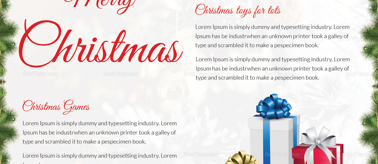 Christmas Party Postcard Template in Adobe Photoshop