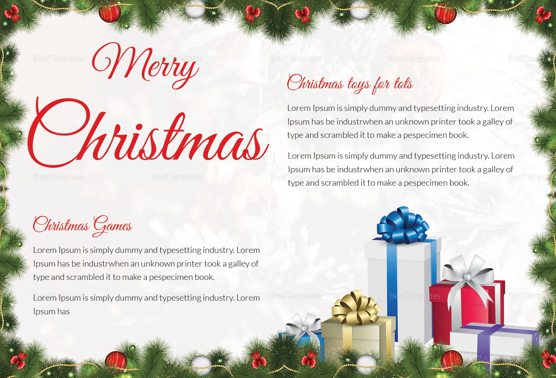 Christmas Party Postcard Template in Adobe Photoshop