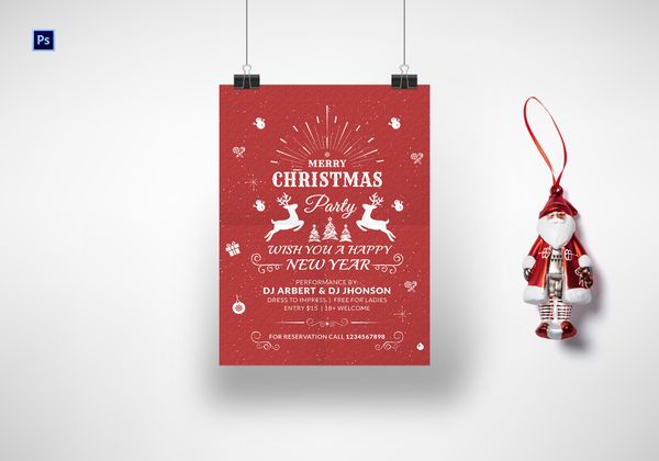 Printable Christmas Poster Template in Adobe Photoshop