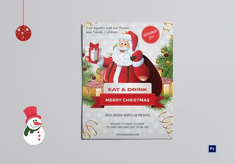 Santa Claus Christmas Flyer Template in Adobe Photoshop