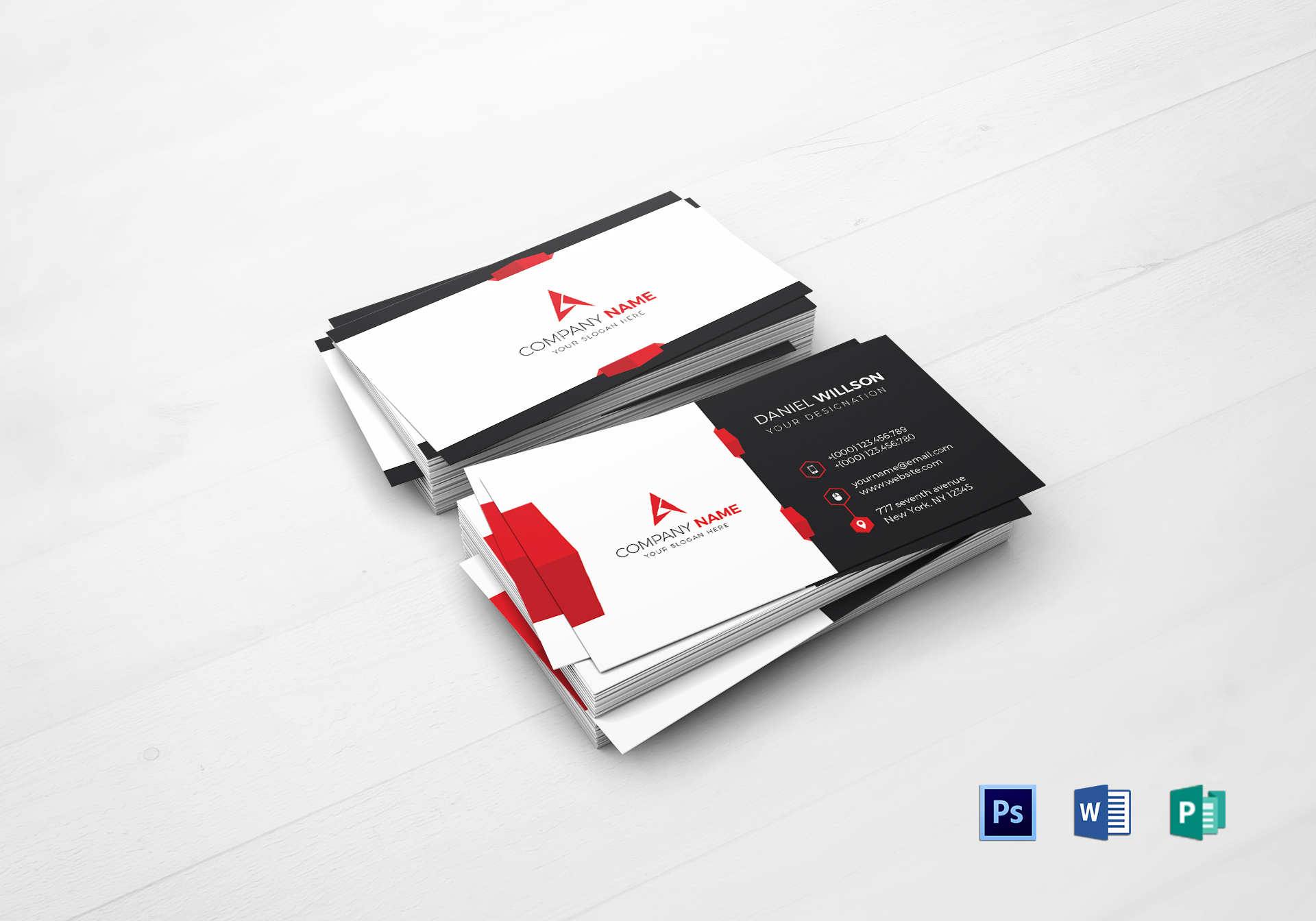 Corporate Business Card Design Template in Word, PSD ...