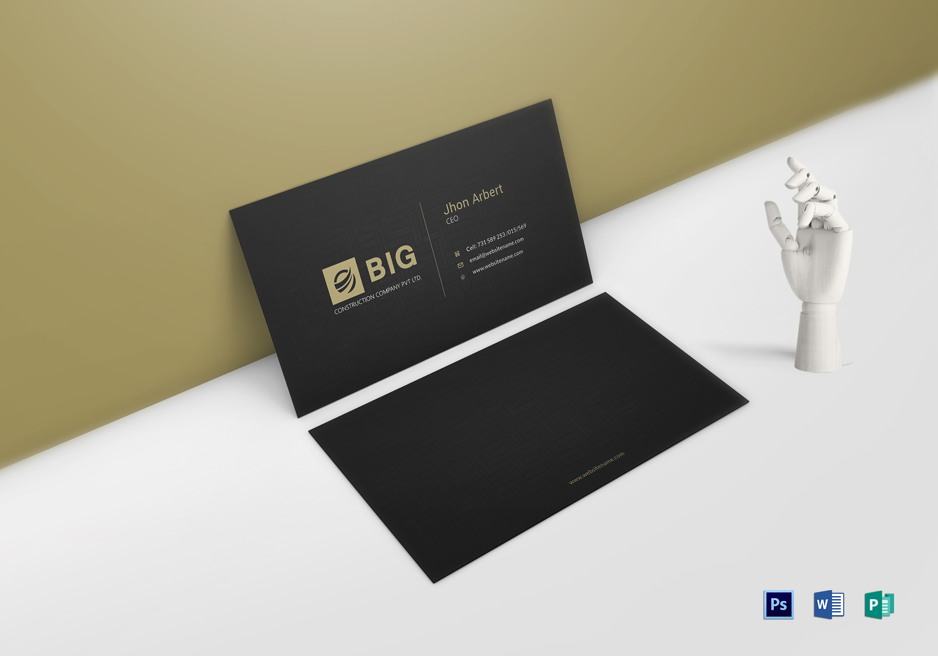CEO Business Card Design Template In Word PSD Publisher