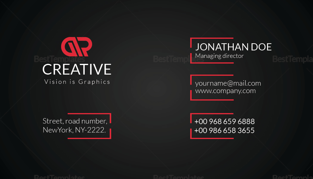 Director Business Card Design Template