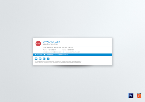 Gmail Email Signature Design Template in PSD, HTML