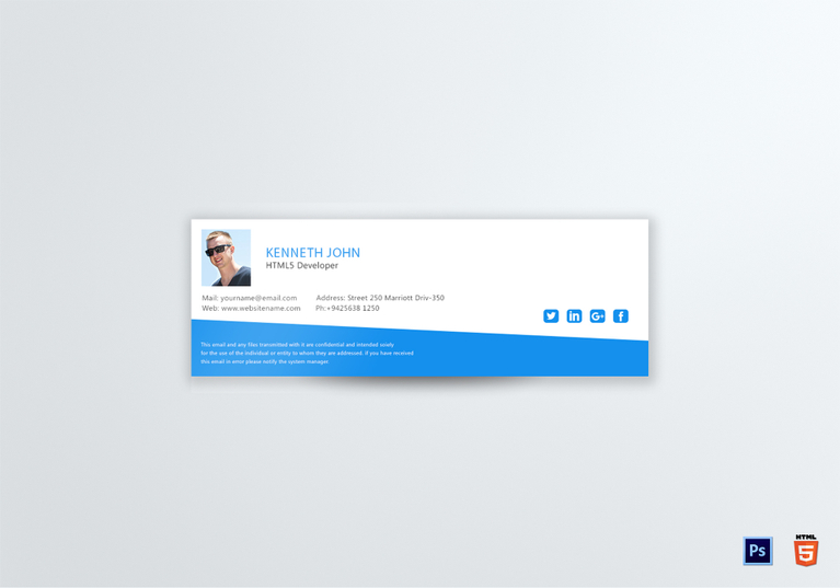 Html Developer Email Signature Design Template in PSD, HTML