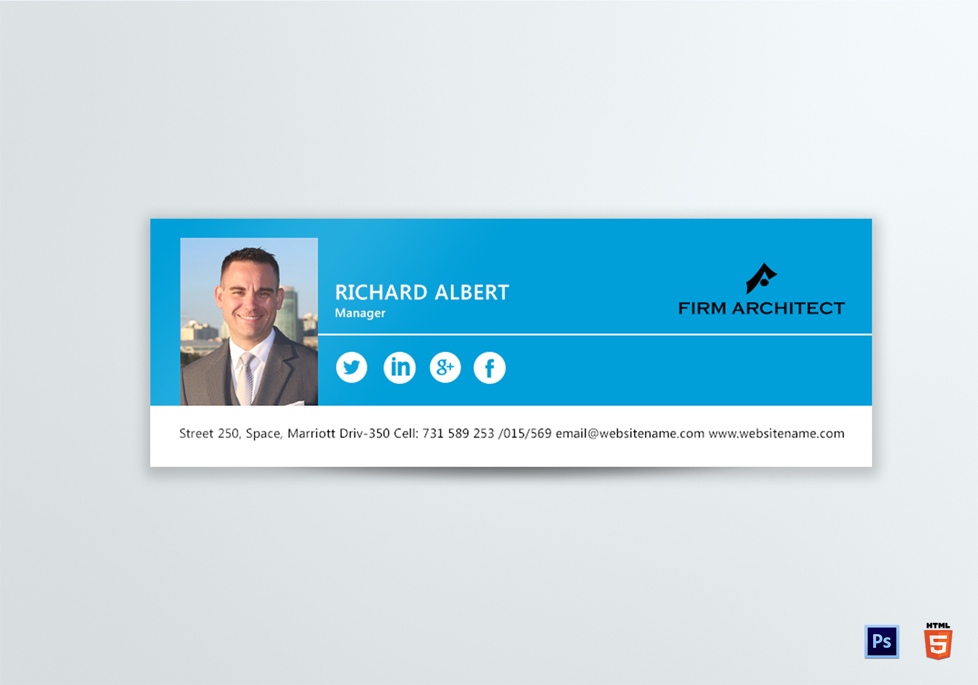 Download Design Architect Email Signature Design Template in PSD, HTML