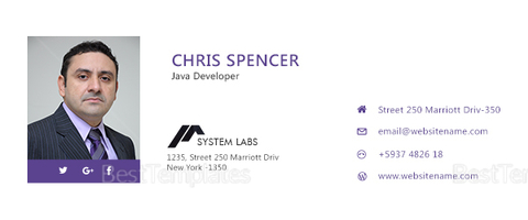 Java Developer Email Signature Design Template in PSD, HTML