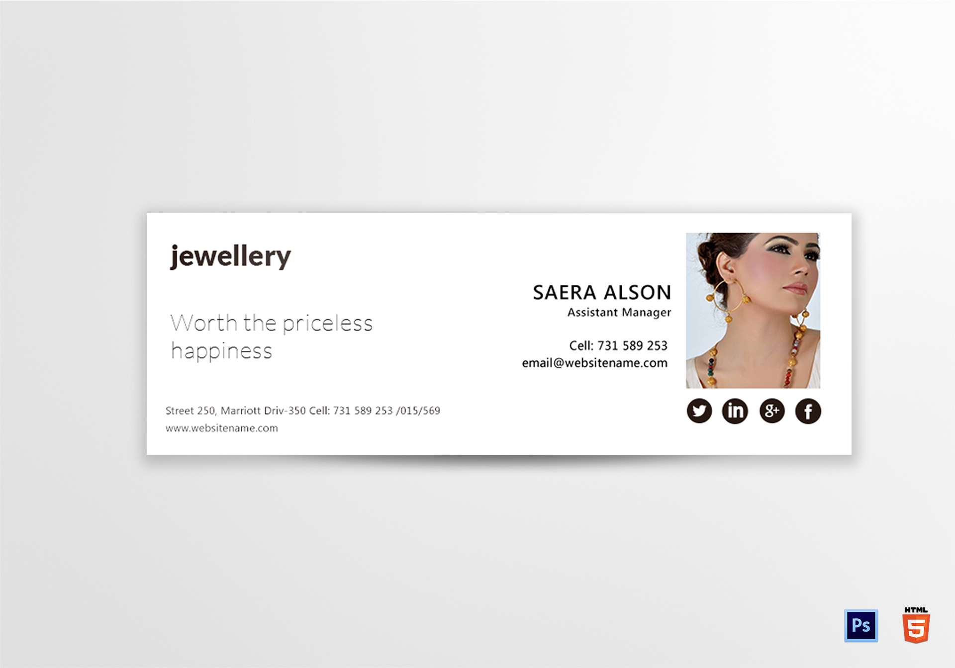 Jewellery Email Signature Design Template in PSD, HTML