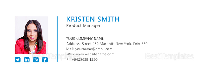 Professional Product Manager Email Signature Design Template in PSD, HTML