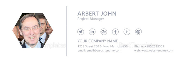 Project Manager Email Signature Design Template in PSD, HTML