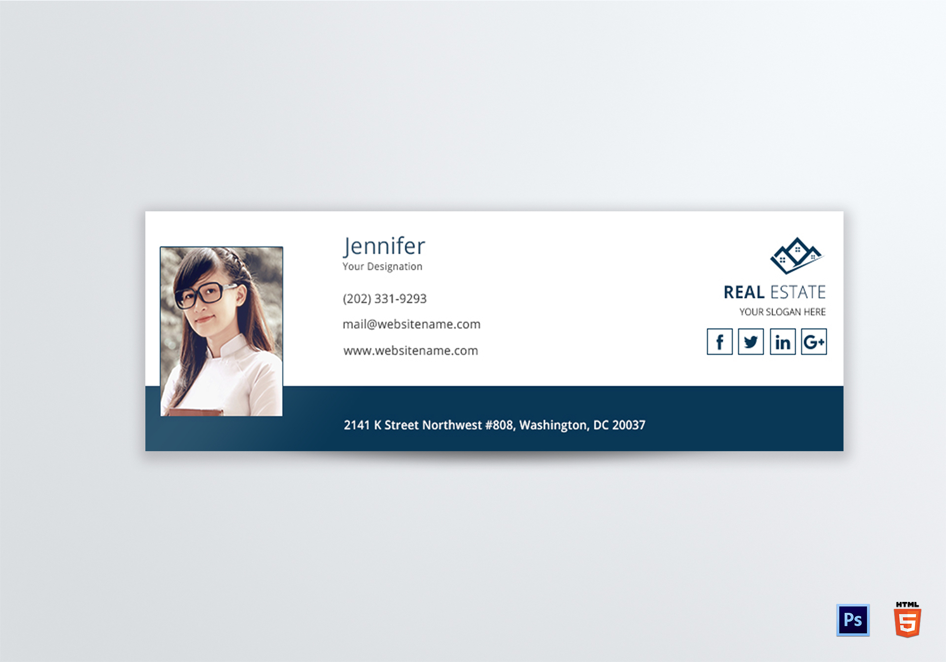 Real Estate Email Signature Design Template in PSD HTML