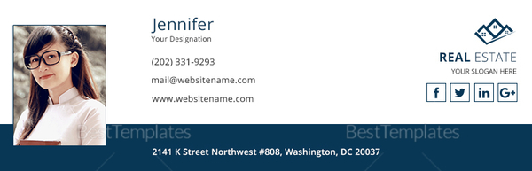 Real Estate Email Signature Design Template in PSD, HTML