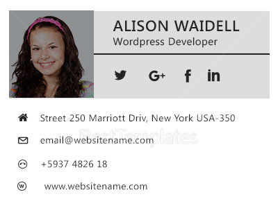 WordPress Developer Email Signature Design Template in PSD, HTML