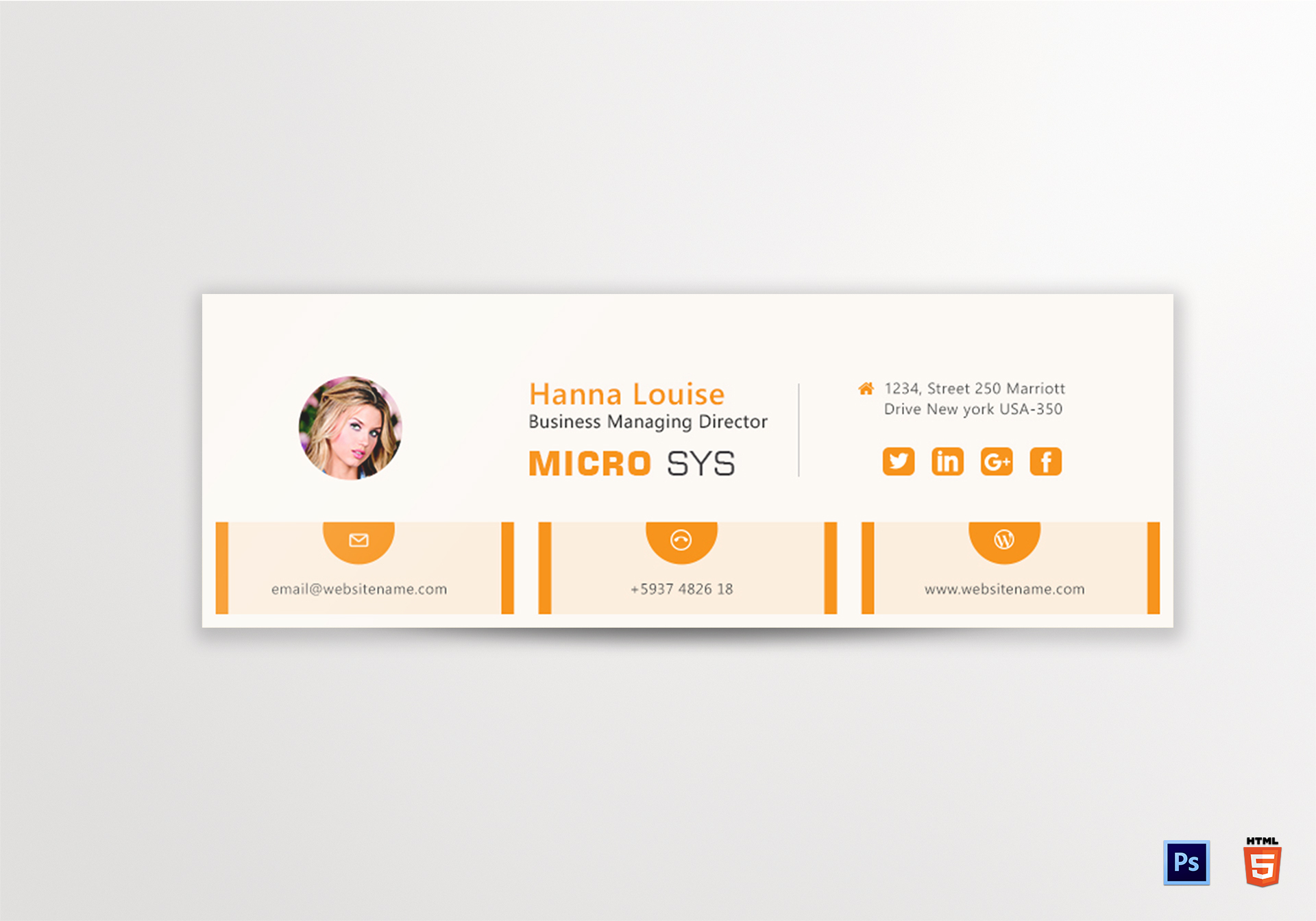 Standard Email Signature Design Template In PSD HTML Standard Email Signature Design Template In PSD HTML