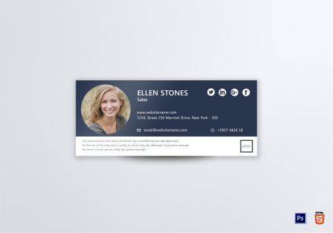 Sales Email Signature Design Template in PSD, HTML