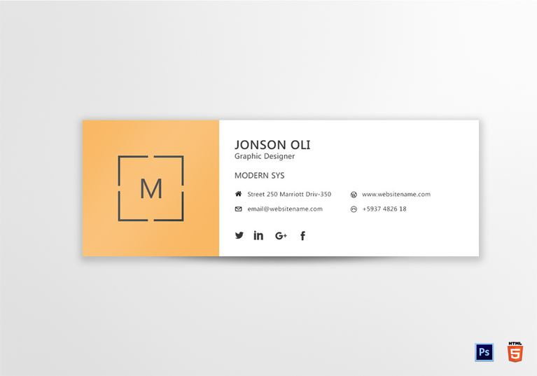 Modern Email Signature Design Template In PSD HTML