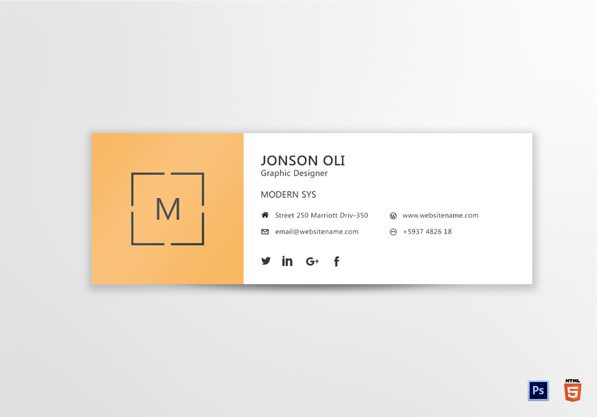 Modern Email Signature Design Template In PSD HTML
