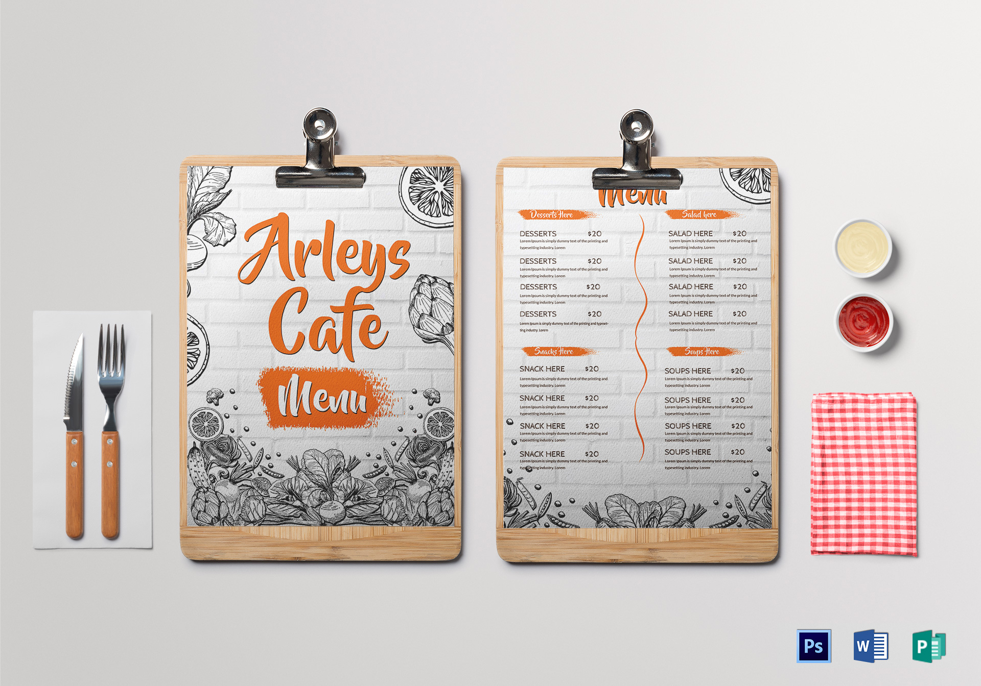 Arleys Cafe Menu Design Template In Psd Word Publisher Arleys Cafe Menu Design Template In Psd Word Publisher