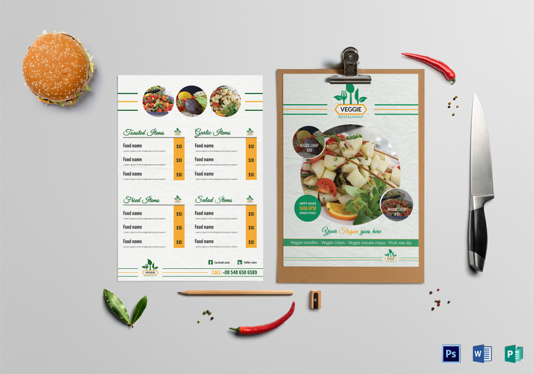 Farm Fresh Menu Design Template in PSD, Word, Publisher