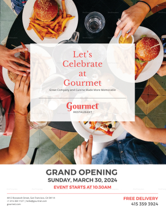 Restaurant Grand Opening Flyer Template in PSD, Word, Publisher ...