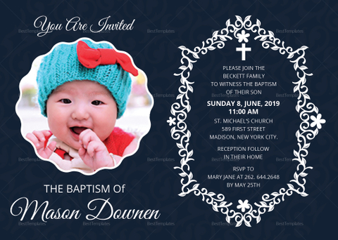 Christening Baptism Invitation Design Template in Word, PSD, Publisher