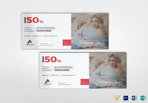 Fashion Coupon Design Template in PSD, Word, Publisher, Pages