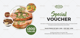 Modern Food Voucher Design Template in Word, PSD, Pages, Publisher