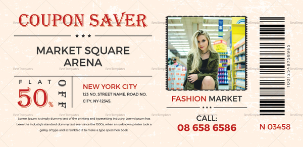 Marketing Coupon Design Template in Word, PSD, Pages, Publisher