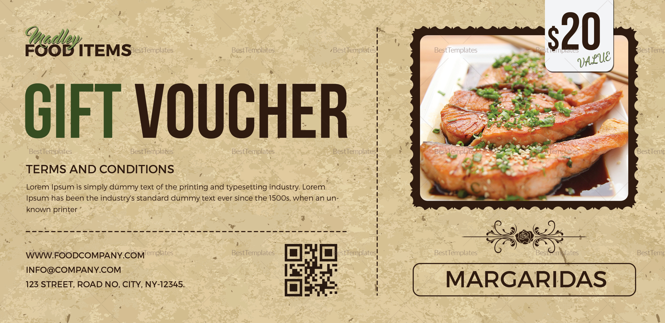 Food Coupon Design Template in PSD, Word, Publisher, Pages