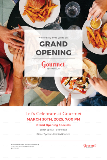 Restaurant Grand Opening Poster Template in PSD, Word, Publisher ...