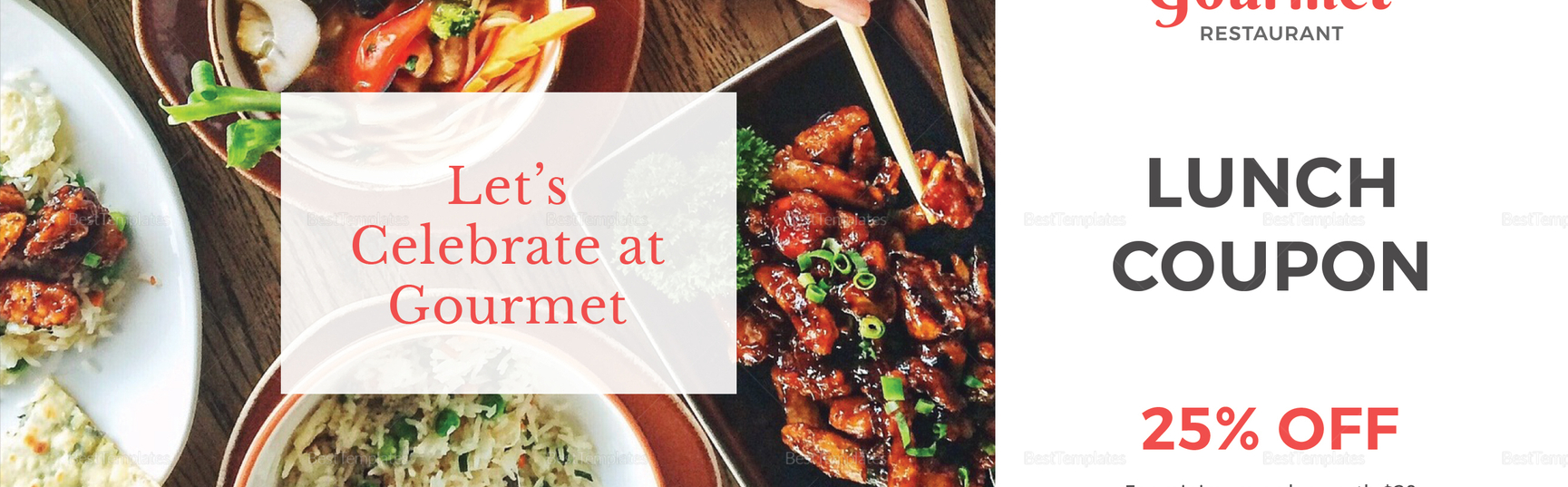 Restaurant Lunch Coupon Template in PSD, Word, Publisher, Illustrator