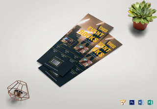 Music Concert Event Ticket Design Template in PSD, Publisher, Word, Pages