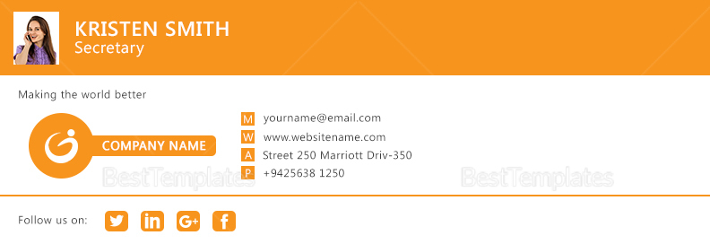 Outlook Email Signature Design Template in PSD, HTML