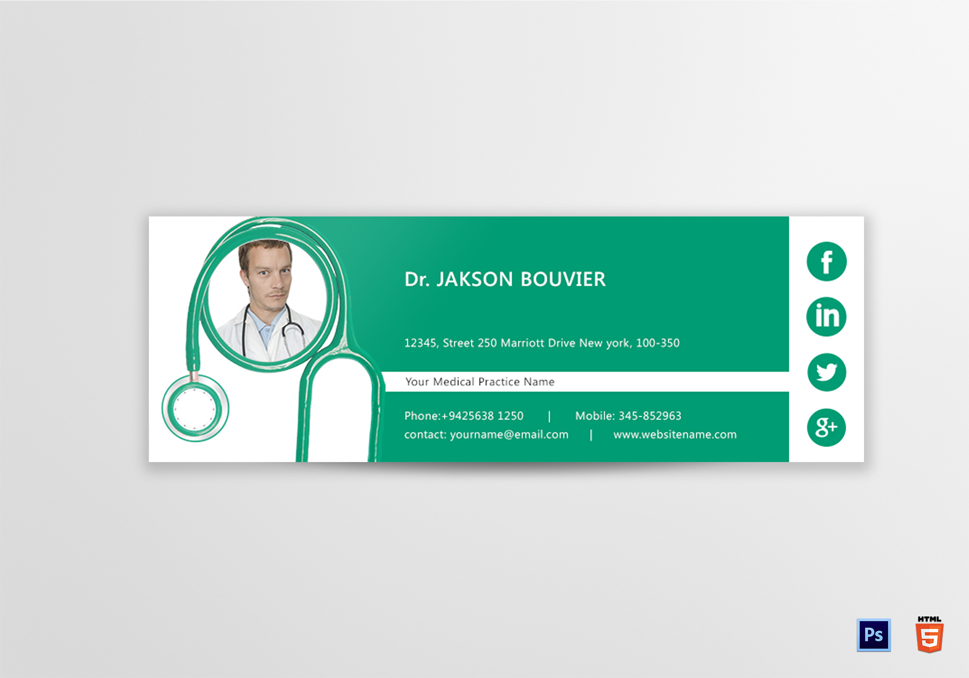 Doctor Email Signature Design Template In PSD HTML
