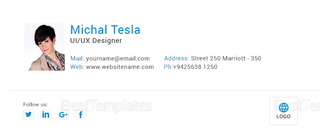 UI/UX Designer Email Signature Design Template in PSD, HTML