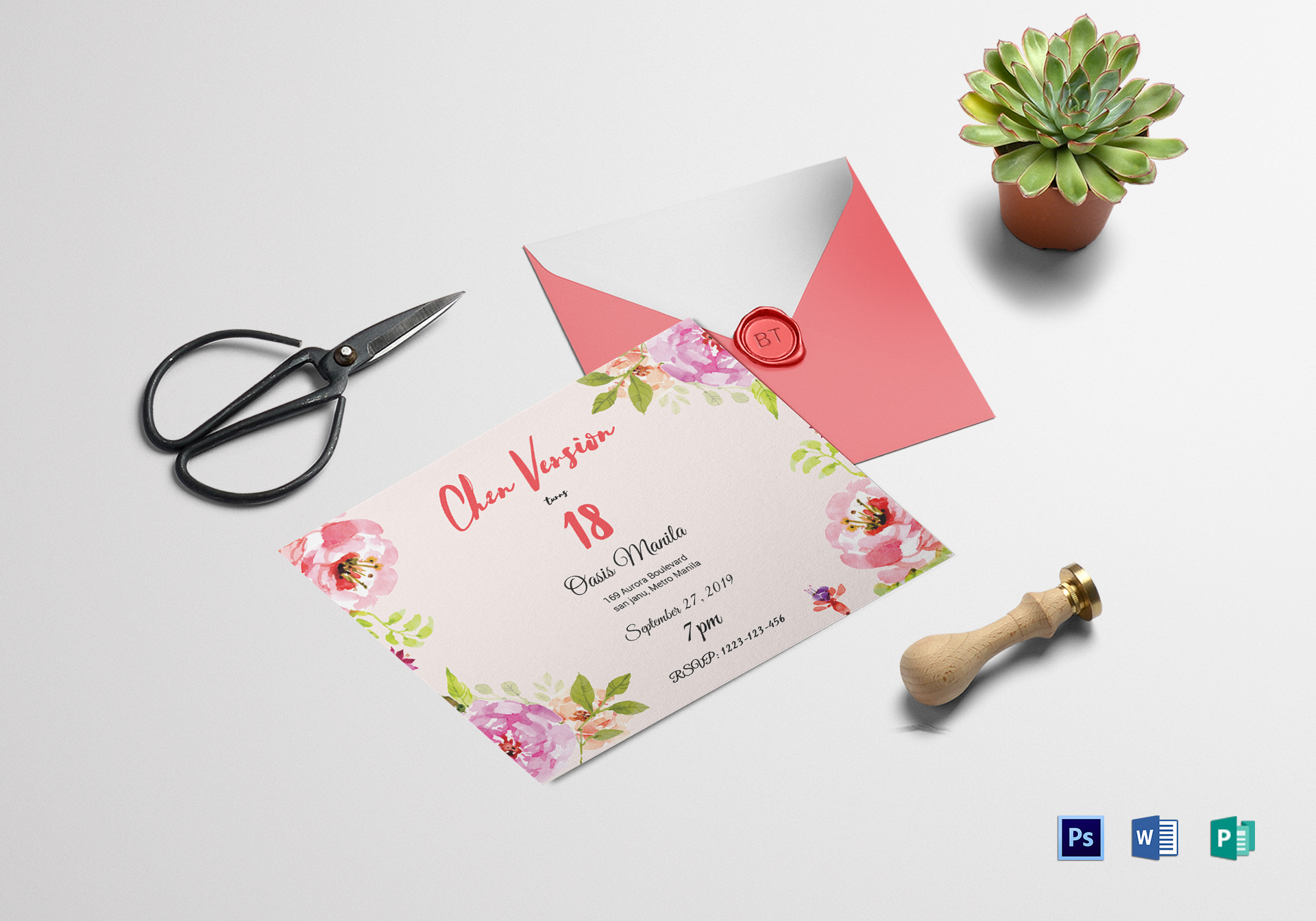 Floral Debut Invitation Design