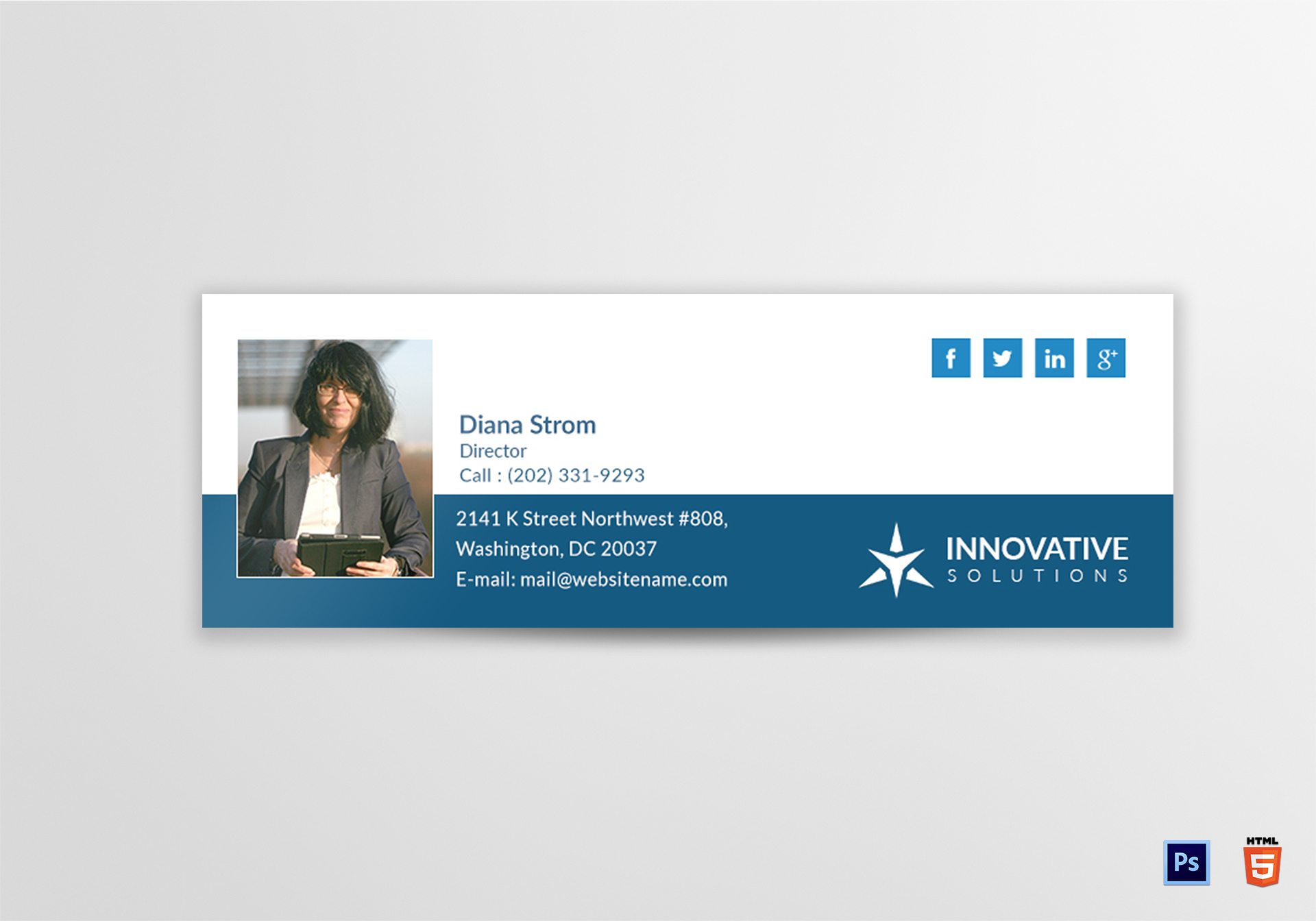 Innovative Email Signature Design Template In PSD HTML Innovative Email Signature Design Template In PSD HTML