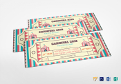 Printable Carnival Ticket Design Template in PSD, Word, Publisher, Pages