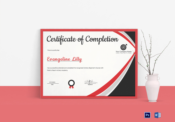 Archery Certificate Design Template in PSD, Word
