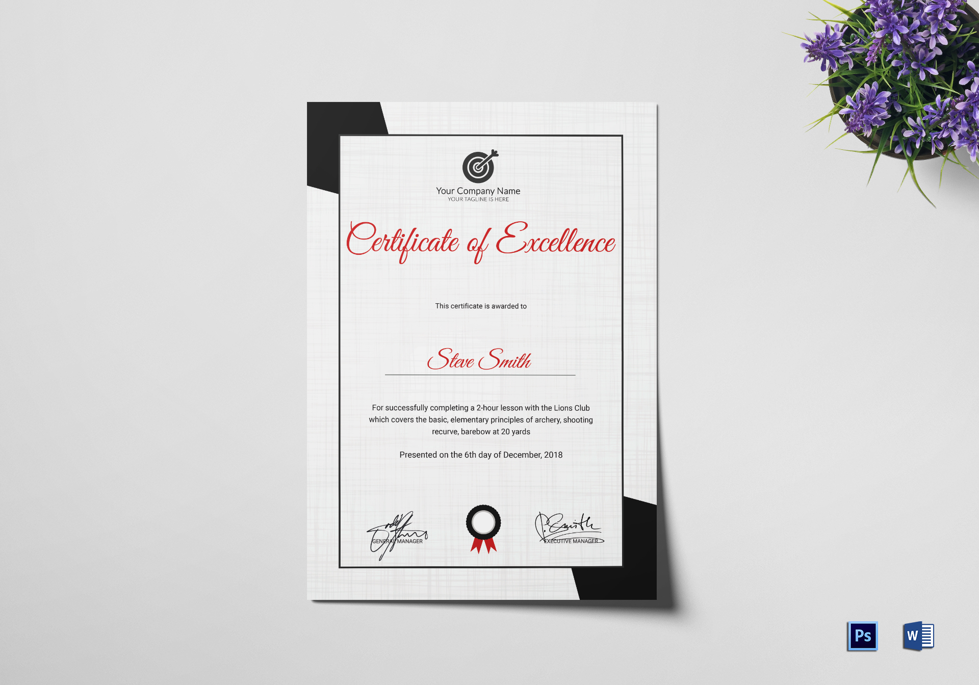 Archery Certificate Template