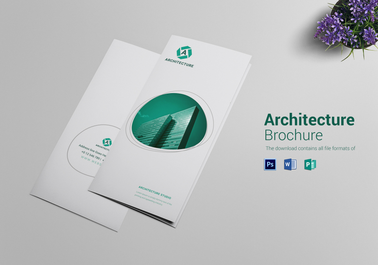 Commercial Architecture Tri Fold Brochure Design Template in PSD, Word ...